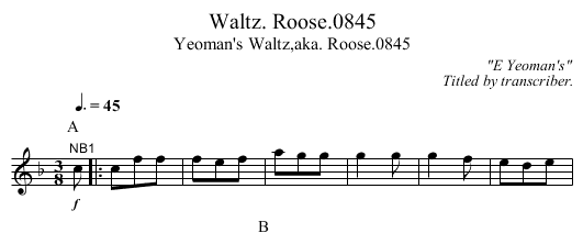 Waltz. Roose.0845 - staff notation