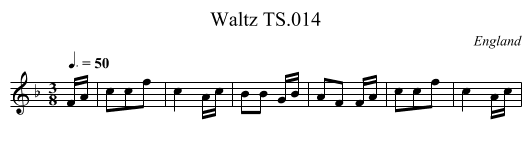 Waltz TS.014 - staff notation