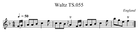 Waltz TS.055 - staff notation
