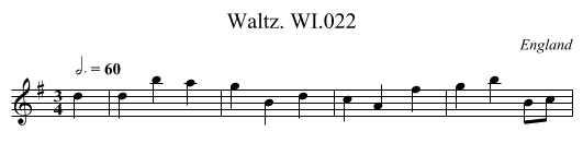 Waltz. WI.022 - staff notation
