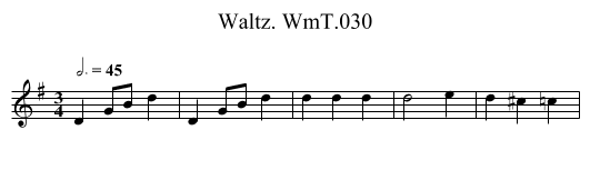 Waltz. WmT.030 - staff notation