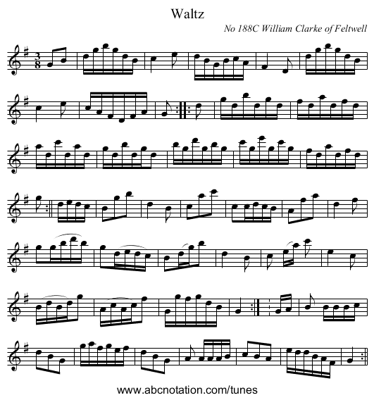 Waltz - staff notation