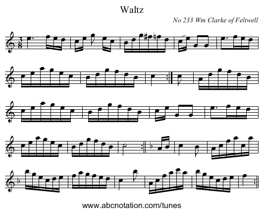 Waltz - staff notation