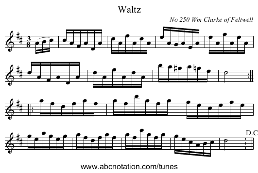 Waltz - staff notation
