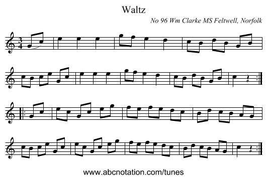 Waltz - staff notation