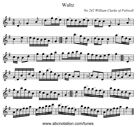 Waltz - staff notation