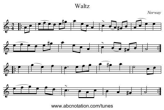 Waltz - staff notation