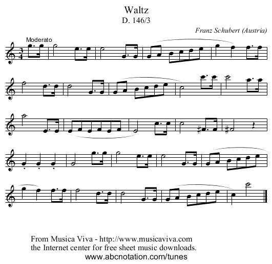 Waltz - staff notation