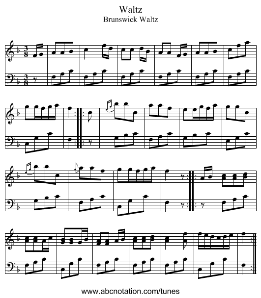 Waltz - staff notation