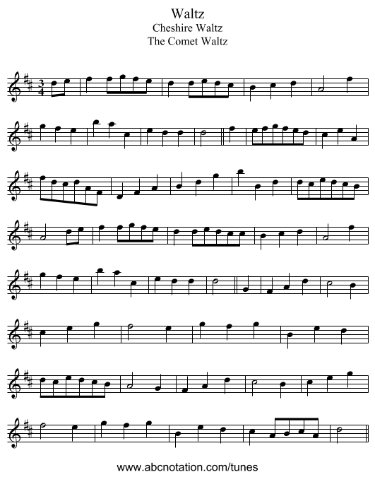 Waltz - staff notation