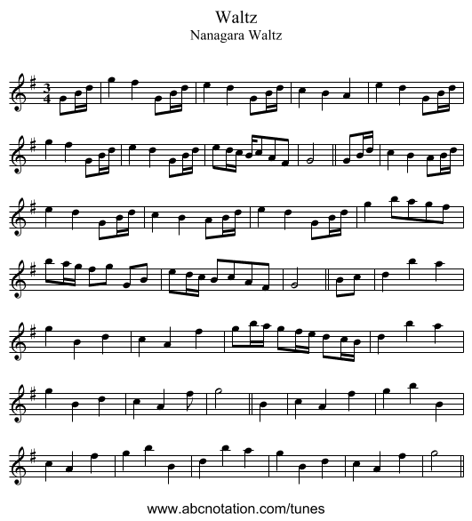 Waltz - staff notation