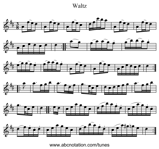 Waltz - staff notation