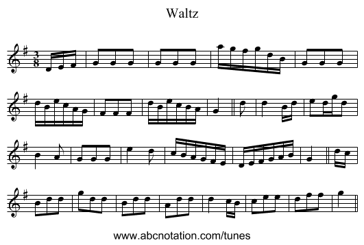 Waltz - staff notation