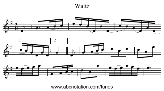 Waltz - staff notation