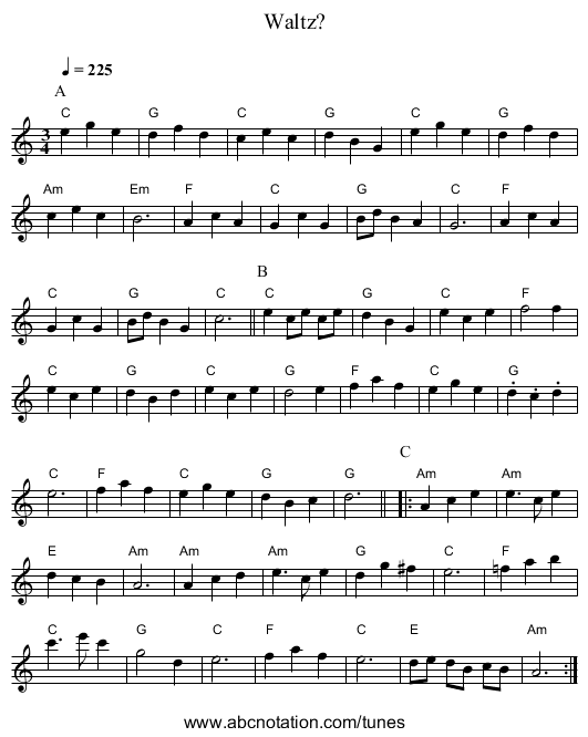 Waltz? - staff notation