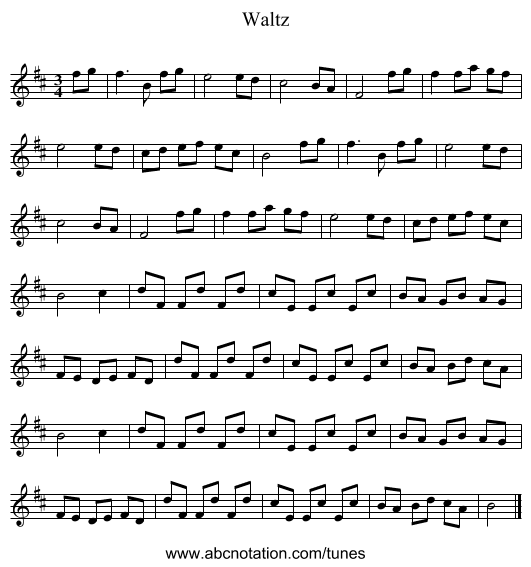 Waltz - staff notation