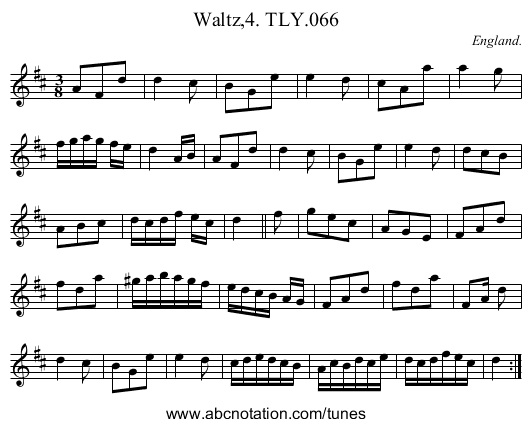 Waltz,4. TLY.066 - staff notation