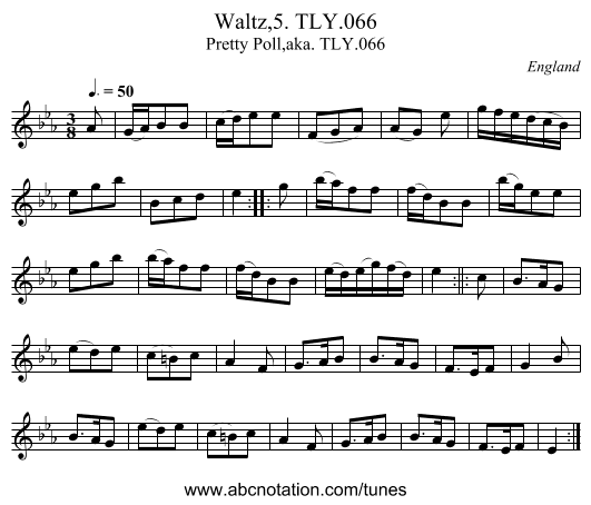 Waltz,5. TLY.066 - staff notation
