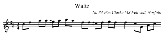 Waltz - staff notation