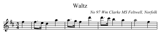 Waltz - staff notation