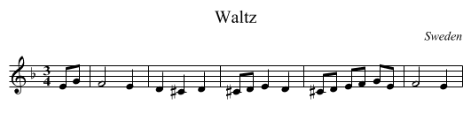 Waltz - staff notation