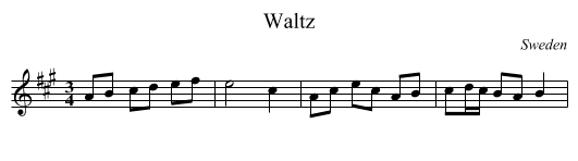 Waltz - staff notation