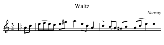 Waltz - staff notation