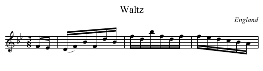 Waltz - staff notation