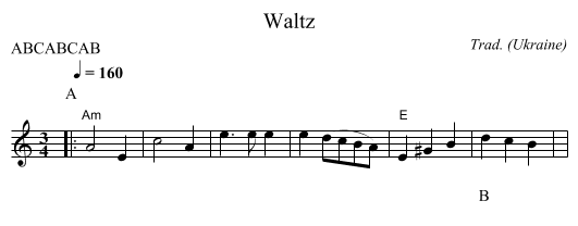 Waltz - staff notation