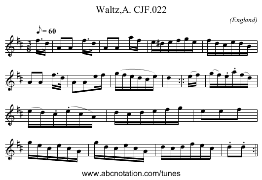 Waltz,A. CJF.022 - staff notation