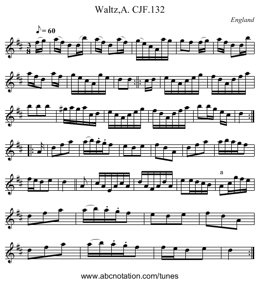 Waltz,A. CJF.132 - staff notation