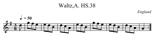 Waltz,A. HS.38 - staff notation