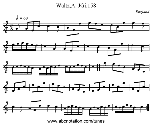 Waltz,A. JGi.158 - staff notation