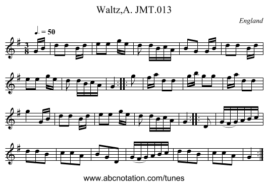 Waltz,A. JMT.013 - staff notation