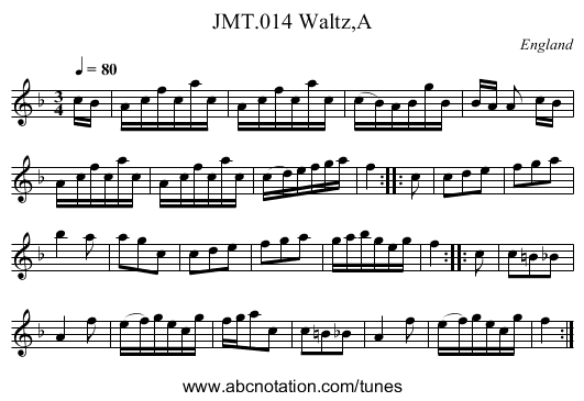 Waltz,A, JMT.014 - staff notation
