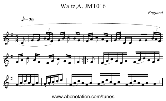 Waltz,A. JMT016 - staff notation