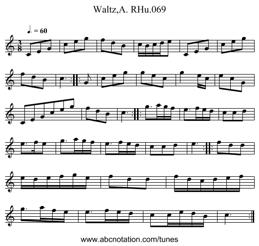 Waltz,A. RHu.069 - staff notation