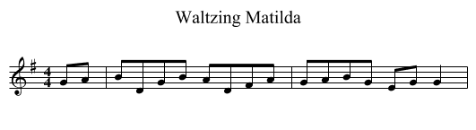 Waltzing Matilda - staff notation
