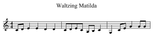 Waltzing Matilda - staff notation