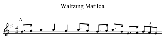Waltzing Matilda - staff notation