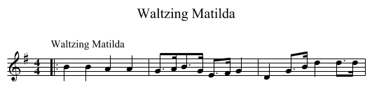 Waltzing Matilda - staff notation