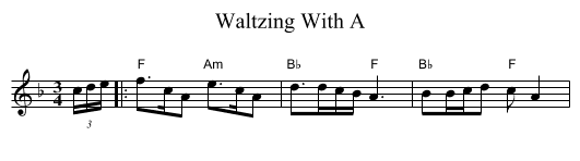 Waltzing With A - staff notation