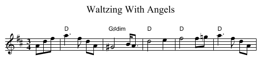 Waltzing With Angels - staff notation
