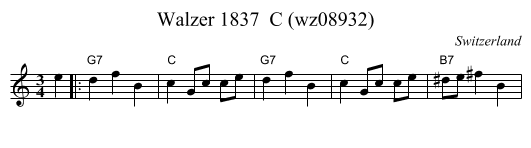 Walzer 1837  C (wz08932) - staff notation