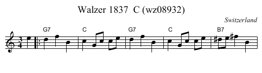 Walzer 1837  C (wz08932) - staff notation