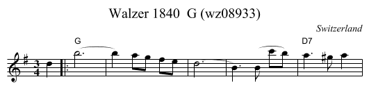 Walzer 1840  G (wz08933) - staff notation