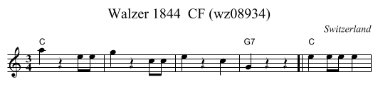 Walzer 1844  CF (wz08934) - staff notation