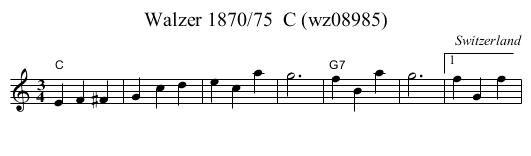 Walzer 1870/75  C (wz08985) - staff notation