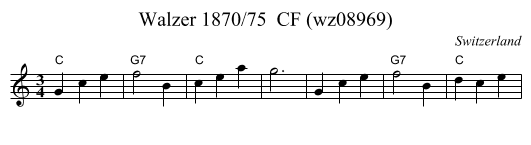 Walzer 1870/75  CF (wz08969) - staff notation