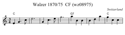 Walzer 1870/75  CF (wz08975) - staff notation
